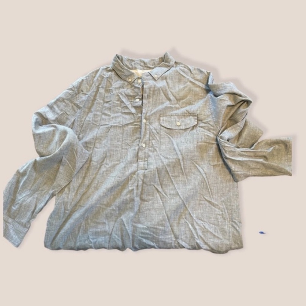Outerknown Organic Cotton Grey Long Sleeve Henley